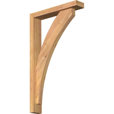 Ekena Millwork Thorton Block Smooth Bracket w/ Offset Brace, Western Red Cedar, 3 1/2"W x 18"D x 30"H BKT0402X18X30THR05SWR